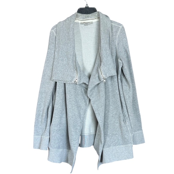 All Saints Mila Dahlia Sweatshirt Grey Zipper Oversized Cardigan Women's Size M - Picture 11 of 12